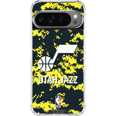 NBA Utah Jazz Grey Digi Camo Google Pixel 10 Pro XL Clear Case